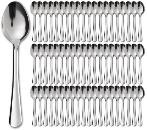 Hansmart 60 PCS Teaspoons Set - Windsor Stainless Steel Tea Spoons 5.9 Inch with Dishwasher Safe Small Spoons,Metal Dessert Spoon,Dinner Spoon Silverware for Home,Kitchen or Restaurant