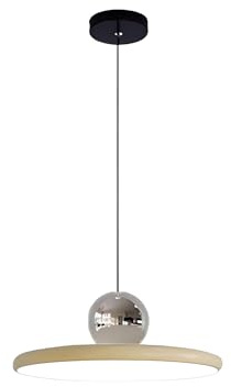 S-Cevada Modern 40cm Dimmable LED Pendant Light Vintage Metal Hanging Lamp with Colorful Socket for Bedroom Kitchen Island Living Room Hallway Dining Room (Silver+Beige)