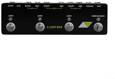 ZiStarlilife For MOSKYaudio 3 LOOP BOX Guitar Pedal Loop Effect Pedal Looper Pedal Tuner, Versatile Input Options, Bypass Loop Function, Tuner Mute Functionality