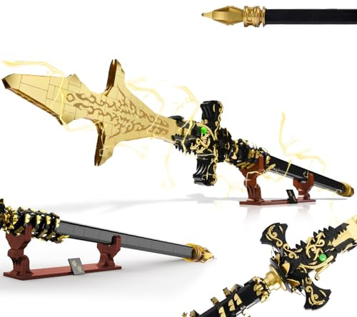 SATHIBI Demon Swords Building Set for Adult,46in Long Knife Building Block Model Kit with Stand,Anime Collectible Toy Creative Gifts for Teen Age 14(904 Pieces)