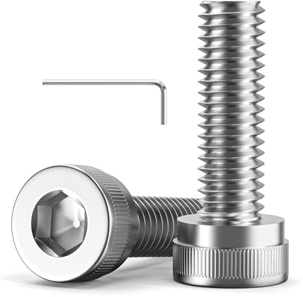 120 stycken M2 x 10 mm skruvar, cylindriskt huvud med insexkant | Cylinderskruvar, rostfritt stål A2 V2A, M2, helgängade, rostfria skruvar med insexnyckel