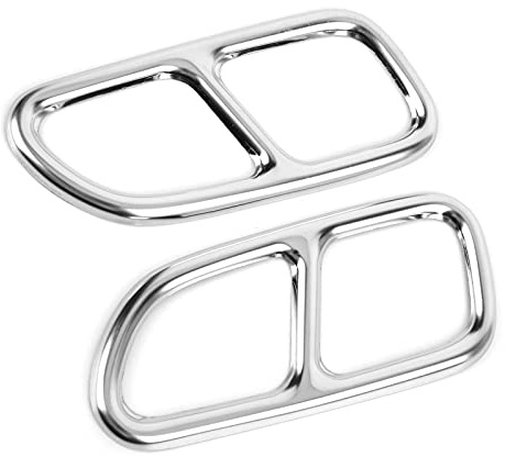 Juego de 2 Embellecedores de Escape Cuádruple en Acero Inoxidable Brillante, Reemplazo, Marco de ajuste de punta de escape, para Mercedes-Benz CLA 2013-2015, para Personalización y Reparación Trasera