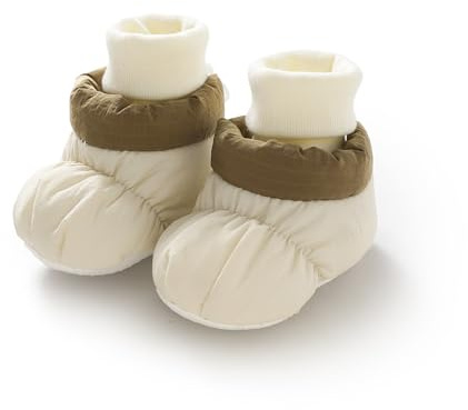 YIXPOH Baby Winter Booties, Cotton Fleece-Lined Soft-Soled Non-Slip Walking Shoes for 0-12 Months Infants, Thickened Warm Boots (Beige, 6-12 Months, Infant, 6 Months, Age Range, US Footwear Size System, 12 Months, Medium)
