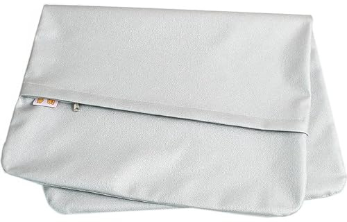 SWJ-swjssb Funda de Cojín de Piel Sintética Impermeable, 50x70/40x80/60x60/80x80, Resistente a Manchas, Funda de Almohada para Interior Exterior Sofá Patio (1 Unidad)(Gris Plata,65x65 cm(1pc))