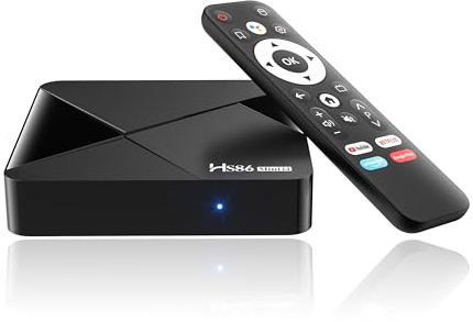 Android 14.0 TV Box, 2026 Última Caja Android Box 8K con RAM 2G ROM 32G Rockchip RK3518 WiFi 6 BT5 3D HD 2K 4K @ 60FPS Smart TV Box Internet con Control Remoto Bluetooth HS86 MINI14