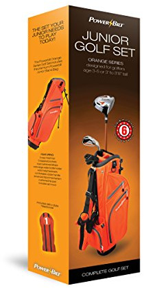 PowerBilt Junior Boys' Ages 3-5 Orange Series Left Handed 5-Piece Golf Club Set with Bag