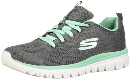 Skechers Damen Sneakers, Anthrazitfarbener Rand, 41 EU