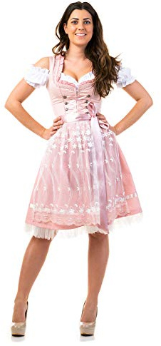 Dirndl Trachtenkleid Damen Steffi in ROSA 3.TLG 36