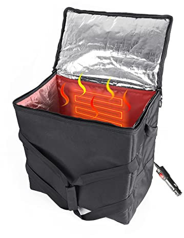 OLYDON Groß Beheizte Isolierbox für Lieferungen - Isolierte Pizzaträger Liefertasche - 45 x 45 x 30 cm Kuchen Transportbox - Picknick Mittagessen Pizzakarton für den Transport