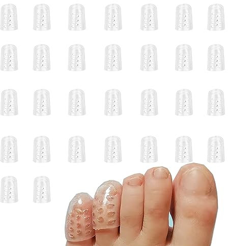 30 Stück Anti-Reibungs-Zehenschutz aus Silikon Atmungsaktiv Zehenschutz Zehenschutz Silikon Transparen Zehenkappen Schutz Zehenschutz Verhindert Blasen und Reibung für Damen und Herren