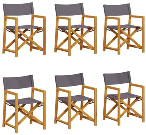 vidaXL Set di 6 sedie pieghevoli in tessuto grigio scuro