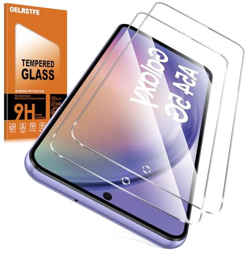 Oelrstfe 2 Piezas Protector Pantalla Para Samsung Galaxy A54 5G Cristal Templado Dureza 9H Antiarañazos Antihuellas Sin Burbujas Ultra HD Transparente Ultra Resistente Vidrio Película Para Samsung A54