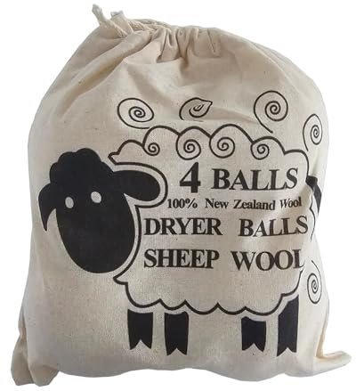 Provance Lot de 4 balles de séchage pour sèche-linge - 100 % laine de mouton de Nouvelle-Zélande - XXL - Écologiques - Avec sac de rangement