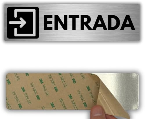 LEIASA | Señal Entrada Principal - 5x18 cm - Aluminio - Puerta de Acceso