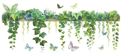 Plantes Vertes Magnifique Décoration Autocollants Muraux, Transferts Sticker Mural Plante, Pvc, Avec Feuilles D'aneth Design Unique Vert Pour Chaque Pièce De Votre Maison (39 X 90 Cm 1 Pièce)