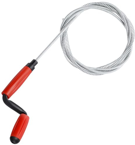 AiQInu Desatascador Tuberias Profesional, Desatascador Fregadero y WC, Cable Desatascador de Acero de 6 mm x 3 Metros para Limpieza Eficaz de Lavabo, Ducha, Sumidero y Sifón