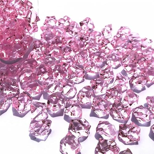 Rocce di ghiaccio in plastica acrilica trasparente, coriandoli da spargere per vasi, per decorazioni per matrimoni, confezione da 150 pezzi, con Elite Transparenc (rosa)