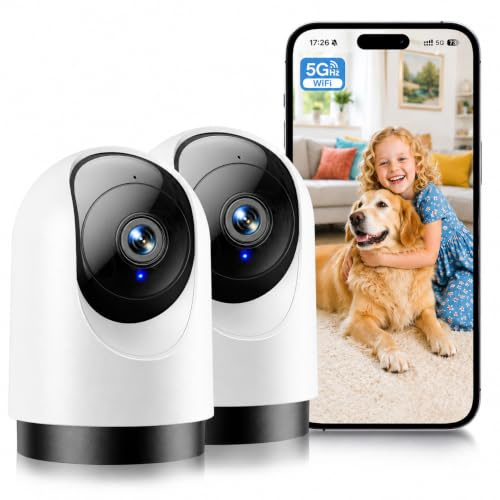 YOTON WS03 2K 3MP PTZ Indoor Security Camera Pet Cam House Security, 2 Pack