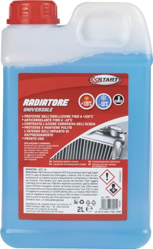 Start - Liquido Radiatore Effetto Anticongelante 2 Litri - Pronto Uso con Protezione Antigelo Fino a -10°C e Anti-Ebollizione Fino a +120°C, Formula Sicura per Motori e Circuiti Raffreddamento