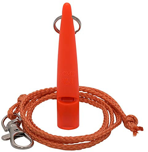 ACME Hundepfeife No. 210 Orange + GRATIS Pfeifenband | Hohe Trillerpfeife | Original aus England | Ideal für die Hundeausbildung und das Hundetraining | Laut und weitreichend