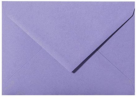 Paper24 25 Briefumschläge DIN C6 114x162 mm, nassklebend, für Einladungen, Grußkarten A6, für Hochzeit, Geburtstag in Lila