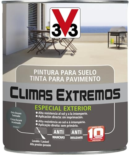 V33 PINTURA SUELOS CLIMAS EXTREMOS SATINADO GRIS OSCURO 0,5L