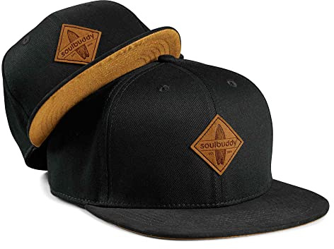 Soulbuddy Set di 2 Cappellini da Basecap Coordinati papà e Figlio – Snapback cap Traspiranti Uomo e Bambino – Look Mini Me Famiglia – Idea Regalo Originale (IT, Testo, M, Nero)