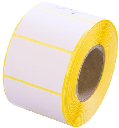 MD Labels Thermo Etiketten 50x30mm – 1000 Stück auf Rolle – Weiß, Permanent haftend, für Barcode, Versand, Lager, kompatibel mit Zebra, Godex, Brother– Thermische etiketten