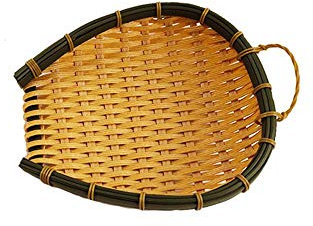 NC Prodotti in bambù Fatti a Mano Setaccio in bambù drenante Apertura Paletta Piccola Cesto in bambù Intrecciato 100% Naturale Vassoio in bambù Intrecciato a Mano