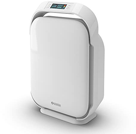 Olimpia Splendid 99278 Aura Absolute Luftreiniger, Drei Filtrationsstufen mit Hepa14, Ionisator und keimtötender UV-Lampe, Automatische Regelung, integriertes WLAN und Sprachsteuerung, silber