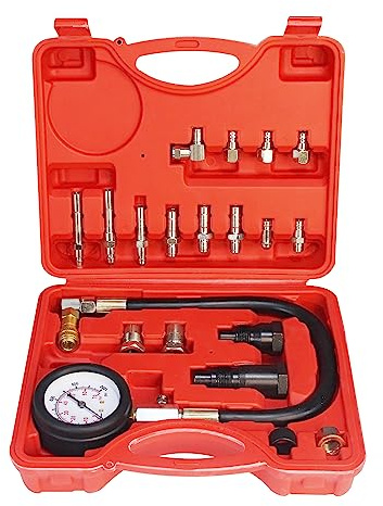 Diesel Engine Compression Tester Automotive Fuel Pressure Tester Kit, Engine Compression Gauges Tool 1000 PSI Cylinder Compression Gauge for Car and Truck