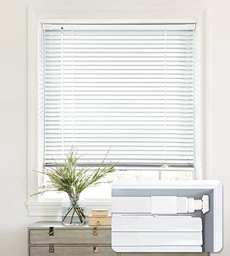 LazBlinds No Tools-No Drill 1 Aluminum Mini Blinds, Cordless Blinds for Indoor Windows, Light Filtering Horizontal Blinds and Shades for Window Size 18'' W x 36'' H, White