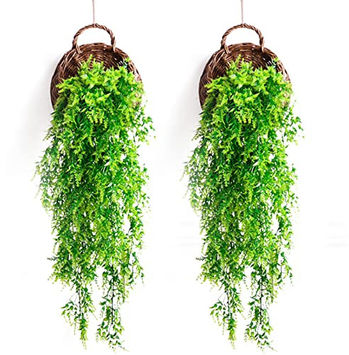 2 Pcs Fleur Artificielle d'herbe de Malt Plantes Artificielles Fausse Plante Verte Fausse Plante Deco Convient à La Décoration Murale de La Maison,du Jardin,de L'IntéRieur et de L'ExtéRieur