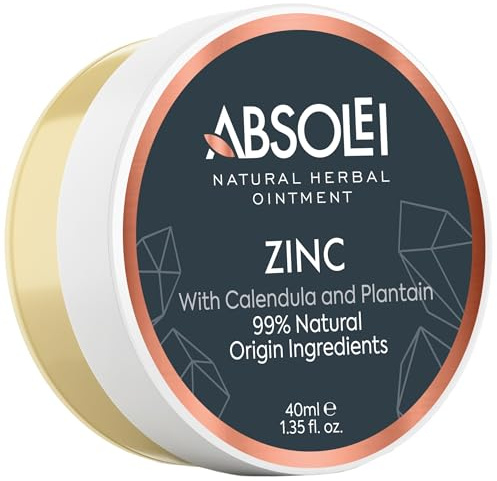 Absolei Zinc Oxide Ointment, Natural Ointment for Itching and Rashes with Calendula and Plantain, 40 ml (Pack of 1)