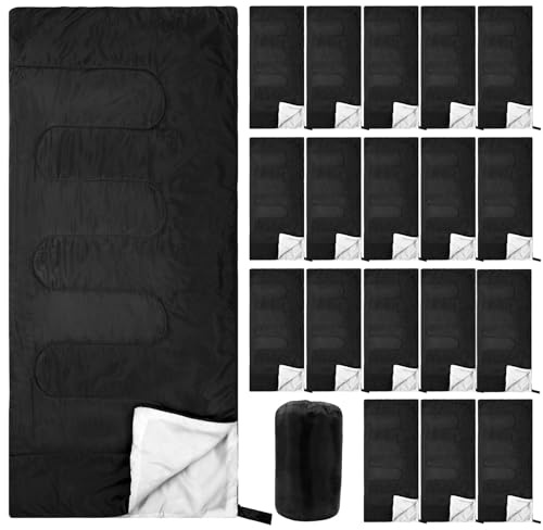 Peryiter 20 Pcs Sleeping Bags Bulk for Homeless People Adults Camping Sleeping Bags for Warm or Cold Weather Waterproof Lightweight Camping Essentials Gear Accessories for Hiking Travel Outdoor