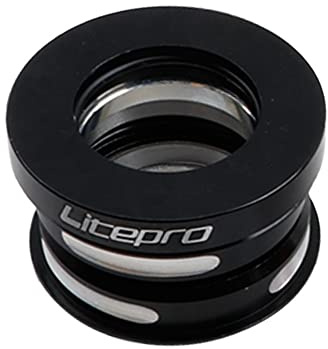 QmeNa Serie Sterzo Set di sterzo for Bicicletta da 44 mm Cuscinetto sigillato for Bicicletta Pieghevole in Lega di Alluminio Integrato Tappo Serie Sterzo MTB (Material : Noir)