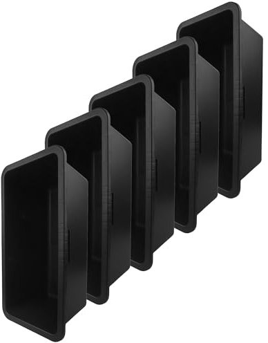 BAUSTER® Lot de 5 bacs à mortier rectangulaires en plastique de 60 l - Pour mortier, béton, gravats et matériaux de construction