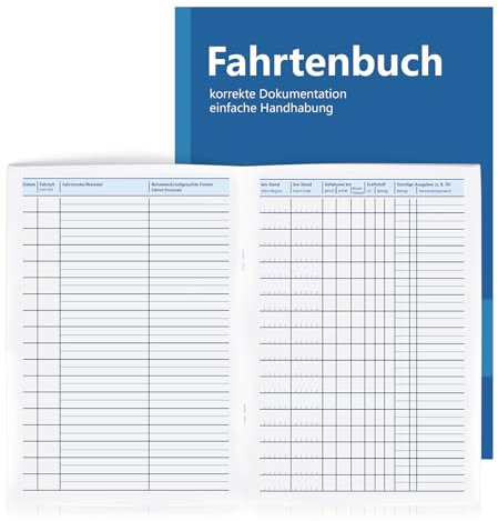 2 Stück Fahrtenbücher A5 40 Seiten Fahrtenbuch PKW Finanzamt Anerkannt Fahrtenbuch Lkw zur Trennung Geschäftlicher und Privater Fahrten