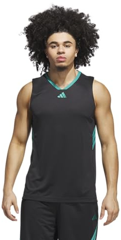 Adidas Herren Adidas Basketball Legends Tank, Black/Pure Teal, L