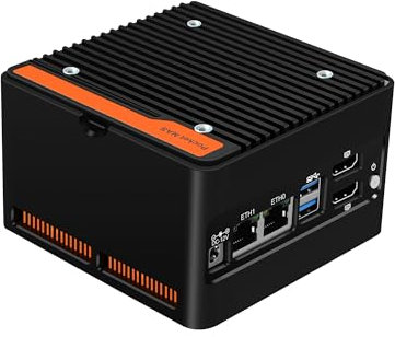 AIOPCWA N150 Mini PC NAS (N100 Upgrade), 4 x M.2 NVMe X86-P6 Mini Desktop Computer with 2 x i226-V 2.5GbE LAN, DDR5 Micro PC 16GB RAM 128GB SSD, 2-Display, WiFi7/BT5.4 Expandable