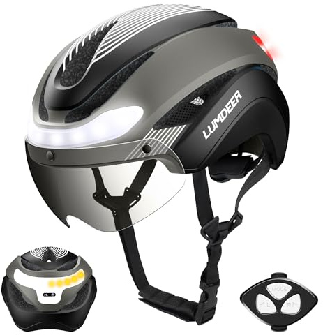 LUMDEER Smart E-Bike Helmet with Light - CPSC & NTA-8776 Certified - Class 3 E-Bikes, Cycling, Scooter, Bicycle, Mountain - Wireless Front & Rear Turn Signals, Automatic Brake Light