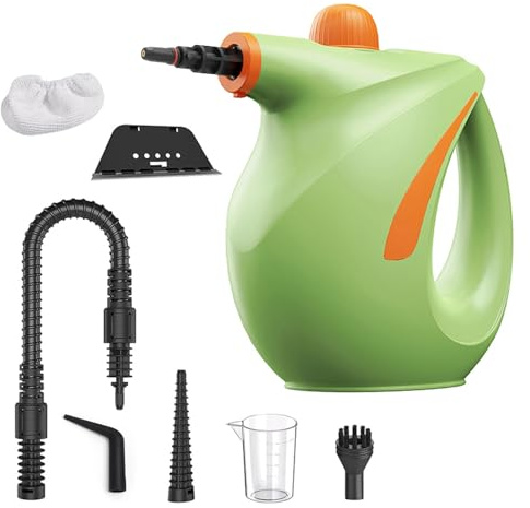 Pressurized Handheld Multi Surface Natural Steam Cleaner,Multi Purpose Steamer for Home Use,Steamer for Cleaning Kitchen, Air Conditioner, Range Hood (Green)