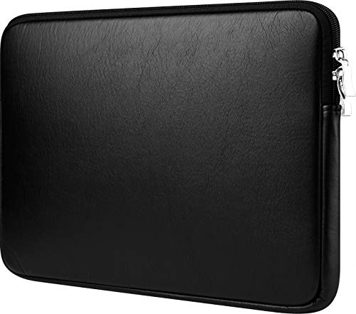 CCPK 15 Laptop Case for MacBook Pro 15 Inch Sleeve Padded Carrying Case Bag 2020 2019 2016 Cover Compatible with 15.4 Apple Mac A1990 A1707 15.6 ASUS VivoBook 15 In Protective Pouch PU Leather Black