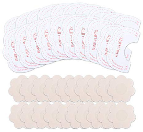 MELLIEX 10 Paar Nippelpads + 10 Paar Breast Lift Tape, Damen Disposable Invisible Adhesive Brustwarzenabdeckung Lift-Up Brust Aufkleber