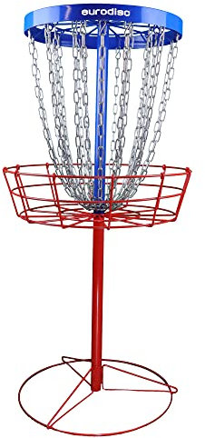 eurodisc Disc-Golf-Korb DLC Double Layer Chain mobiler Discgolfkorb mit 24, (2 Reihen), schweren Ketten - leicht zum Auf- und Abbauen