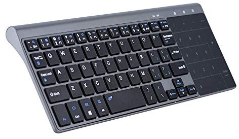 PUSOKEI Ultradünne 2,4-GHz-Funk-Tastatur mit Smart Touchpad, tragbarer Handheld-Tastatur, Universaltastatur, geeignet für PC/Notebook/TV-Box