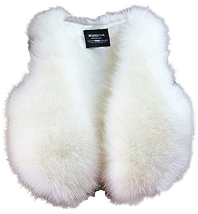 YOUCAI Cardigan Senza Maniche Accogliente Morbido in Pelliccia Sintetica da Donna Gilet Corto Smanicato,S,Bianca