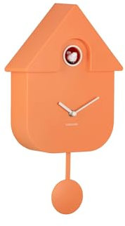 Karlsson Pendulum Modern Wall Cuckoo Clock (Soft Orange - KA5768OR)