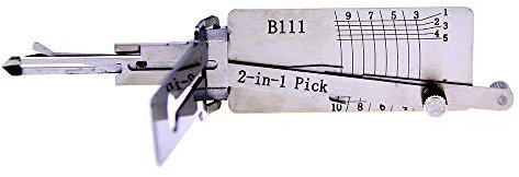 QiDAi B111 2-in-1 Dietrich- und Decoder-Werkzeug, Auto-Dietrich, Silberfarben, Schlosserwerkzeug, Autoschloss-Öffnungswerkzeug, Tastenfeldschloss