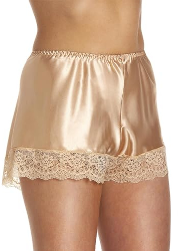 Lady OLGA French Knickers Women, Comfy Satin Shorts Silk PJs for women, Intimate Womens Nightwear Sexy Knickers, Sizes 10 to 28 Plus Size Lingerie UK